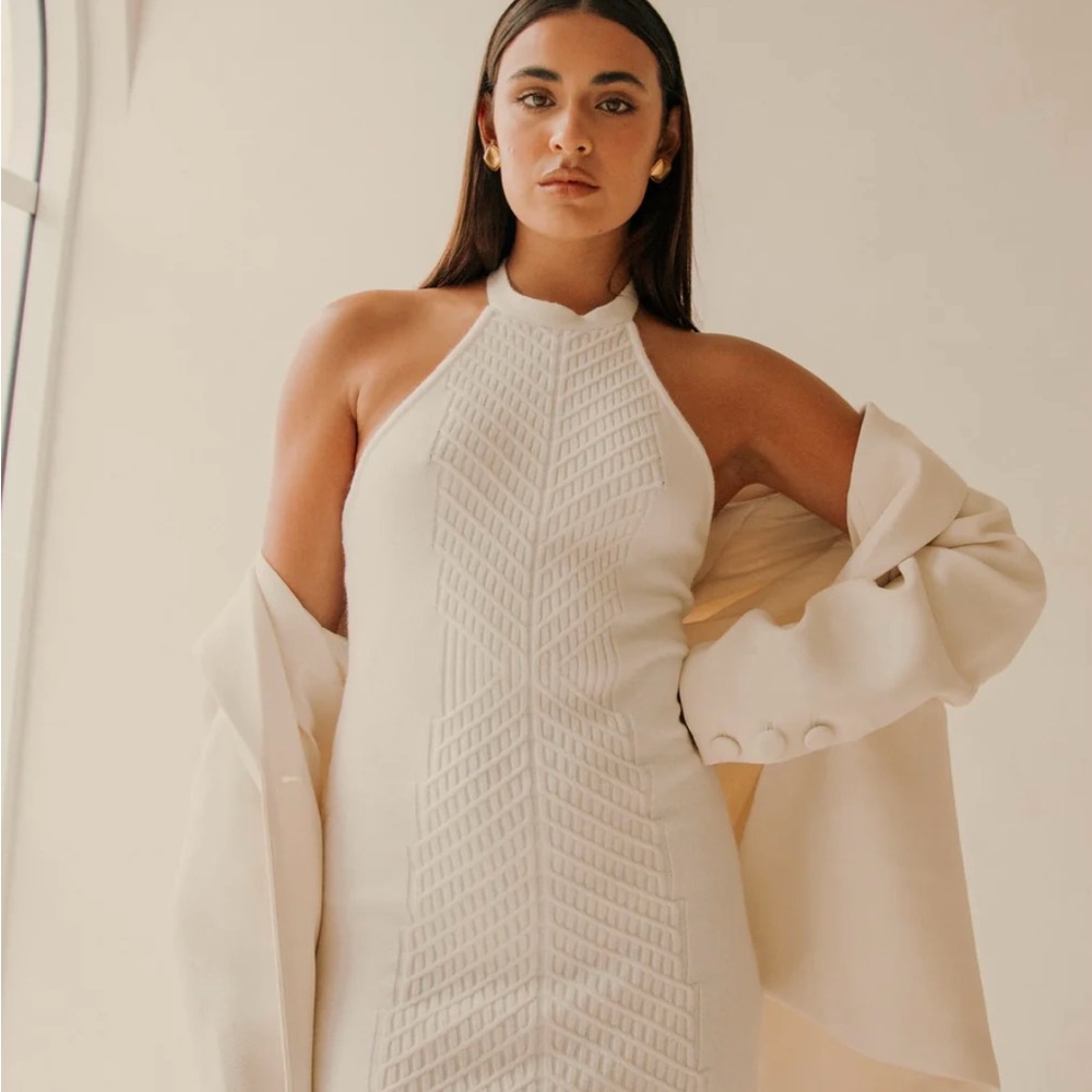 Cream Halter Dress